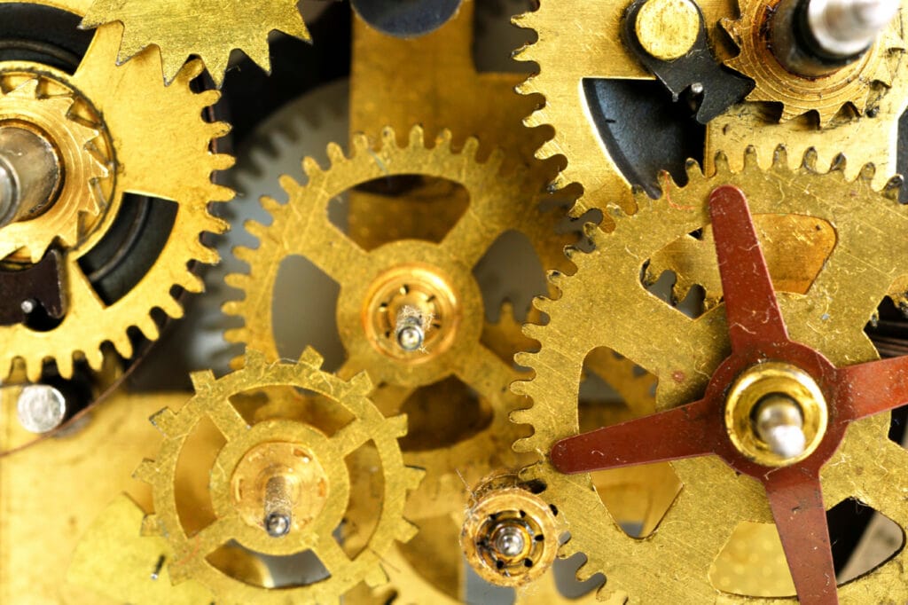 Interlocking cogs representing how a person is geared for work