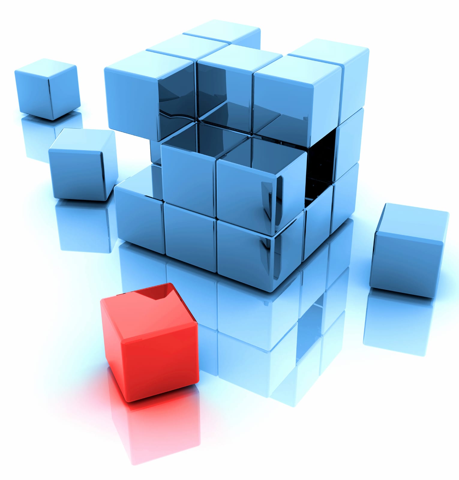 Structured cubes representing process health indicators
